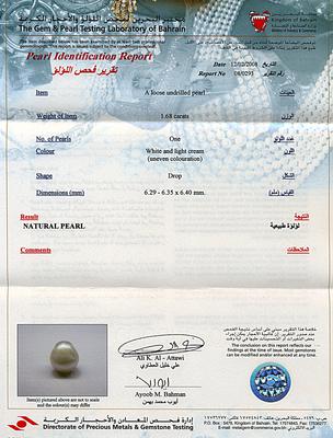 Natural Basra Pearl Ring 1+ carat 18k Gold - Certicate