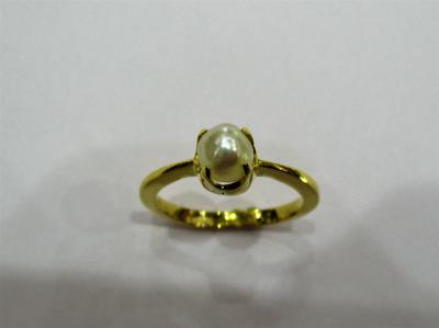Natural Basra Pearl Ring 1 carat on 18k Gold