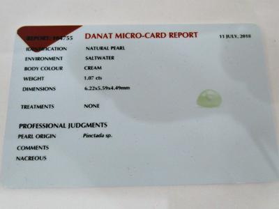 Natural Basra Pearl Ring 1 carat on 18k Gold