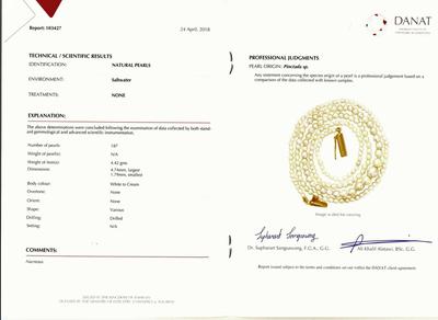 Natural Basra Pearl Strand Necklace 16 Inches Long