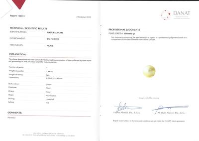 Cert - Natural Basra Pearl Stud Earrings 6mm