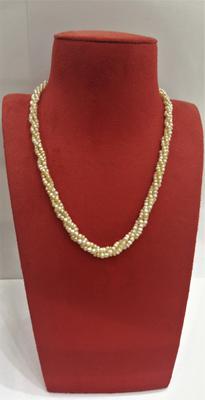 Natural Basra Pearl Three Row Twisted Necklace Natural Basra Pearl Three Row Twisted Necklace