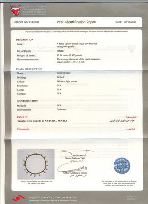 Natural Basra Pearls Bracelet - Certificate