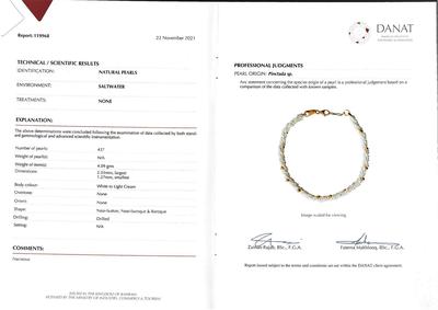Cert - Natural Basra Pearls Bracelet - 20 carats