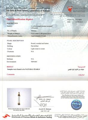 Natural Basra Pearls in a Glass Tube - Certificate