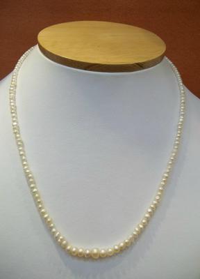 Natural Basra Pearls in a Single Strand Necklace
