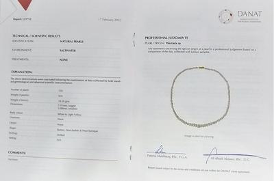 Natural Basra Pearls Necklace 91 carats DANAT cert