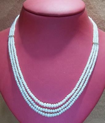 Natural Pearls Three Row Necklace