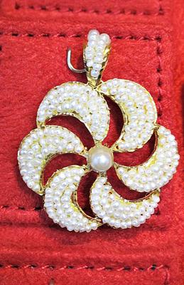 Natural Basra Persian Gulf Seed Pearls Pendant