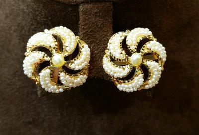 Natural Basra Seed Pearls Earrings from Persian Gulf