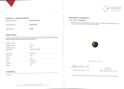 Natural Black Pearl Earrings with Diamonds 