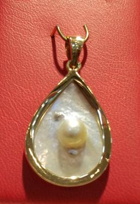 Natural Blister Pearl Shell Pendant