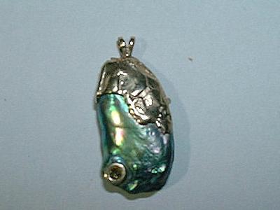 Natural California Abalone Pearl Pendant 