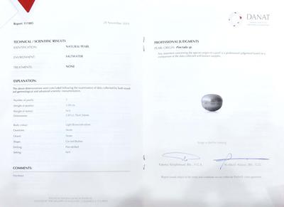 Natural Grey Pearl (Part-Drilled) Button Shape 1+ carat 