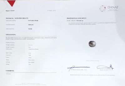 Natural Grey Pearls & Diamonds Pendant Set Cert