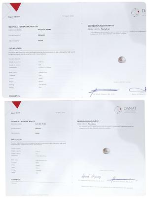 Natural Grey Pearls & Diamonds Pendant Set Cert