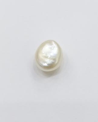 Natural Loose Basra Pearl 8mm 2+ carats Near Button Shape DANAT cert - Back View