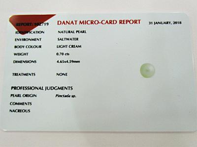 Natural Near Round Pearl Pendant with Diamonds in 18k Gold