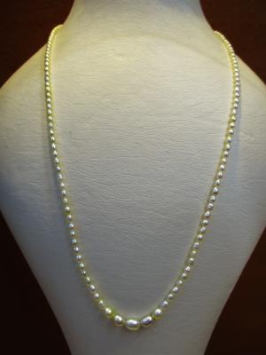 Natural Oval Basra Pearls Necklace 27 carats 4-6mm