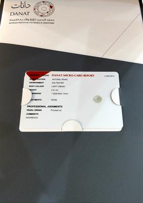 Natural Pearl 2 carats Button Shape 7mm Light Cream