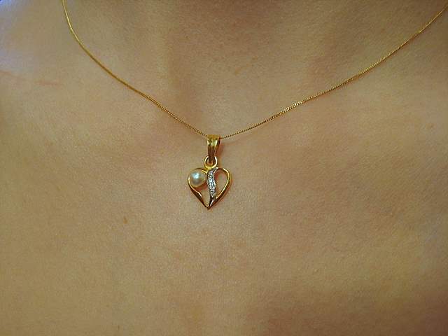 Natural Pearl Heart Pendant Natural Pearl Heart Pendant