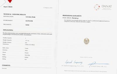 Natural Pearl Basra & Diamond Necklace on 18K Gold