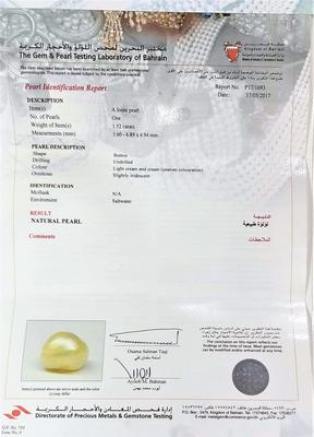 Cert - Natural Pearl & Diamond Slide On Pendant