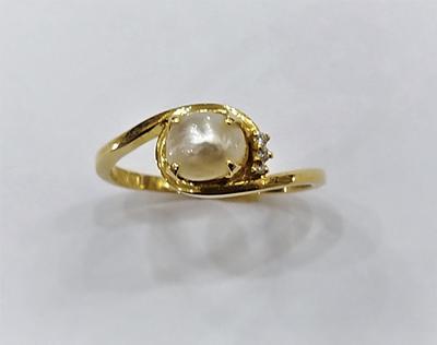 Natural Pearl & Diamonds Ring