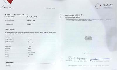 Cert - Natural Pearl & Diamonds Ring