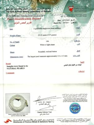 Natural necklace certificate