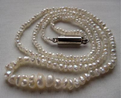 Graduated Strand of Natural Pearls