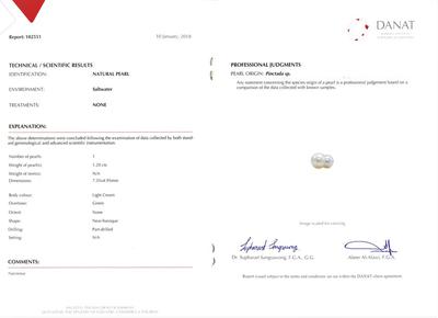 Natural Pearl Pendant 7mm 1+ carat on 18k Gold