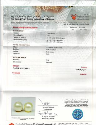 Natural Pearls & Diamonds Dangling Earring in White Gold