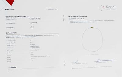 Cert - Natural Pearls Necklace Strand 33+ carats 