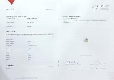 Certificate Natural Pearls Simple Four Prong Earrings