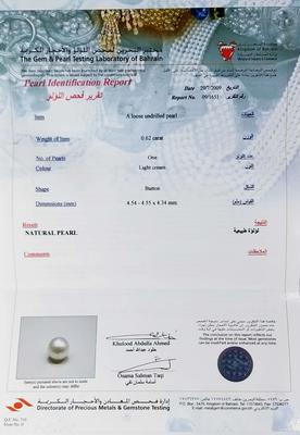 Cert Natural Pearls with Diamonds Pendant & Earring in White Gold