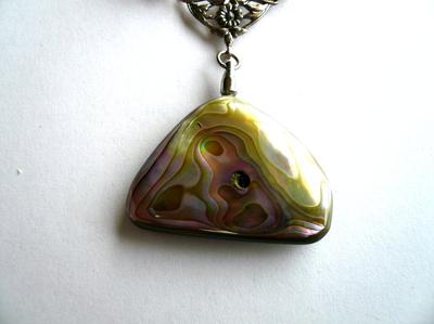 Natural Red Abalone Blister Pearl Necklace