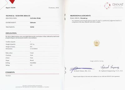 Natural Round Basra Pearls Pair of Earrings on 18k Gold