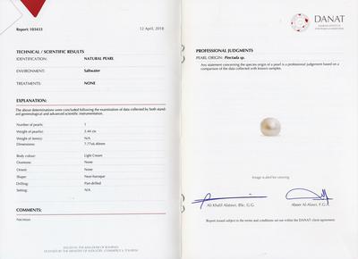 Natural-Baroque Basra Pearls Pair Of Earrings 2+ Carats Each