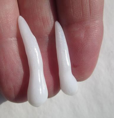 Pair Elongated Clam Pearl Drops with Flame for Sale