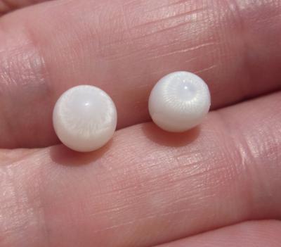 Pair of Clam Pearl Drops with Flame 5+ carats 9mm
