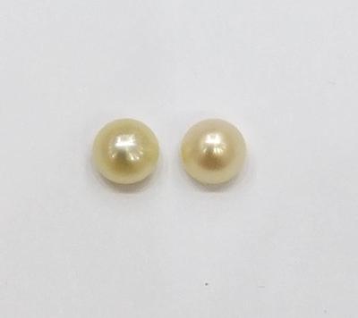 Pair of Natural Basra Pearls Button Shape