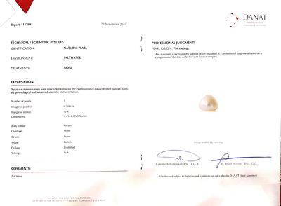 Pair of Natural Basra Pearls Button Shape