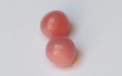 Pair of pink conch pearls