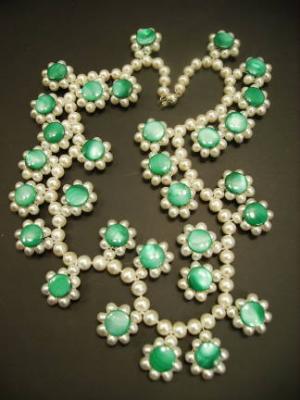 Pearl and Emerald Colored Mother of Pearl Necklace by KariPearls