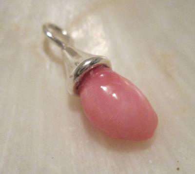 Pink Baroque Conch Pearl on Sterling Silver Pendant
