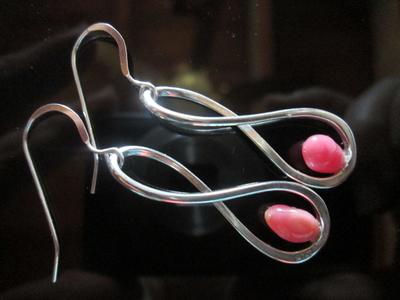 Pink Conch Pearl Earrings on Sterling Silver