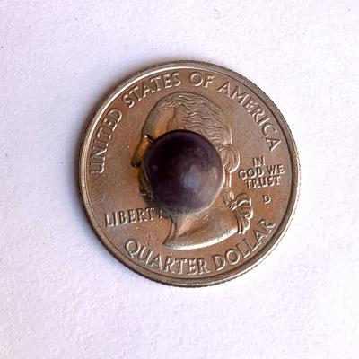 Purple Quahog Pearl 8mm Button 3 carats