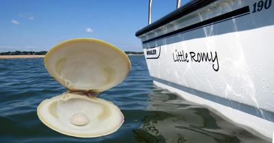 Pearl with my Clamming boat, Little Romy