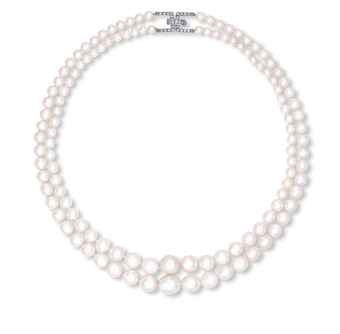 Rare two strand natural pearl & diamond necklace <BR><I>Photo: Christie's</I>